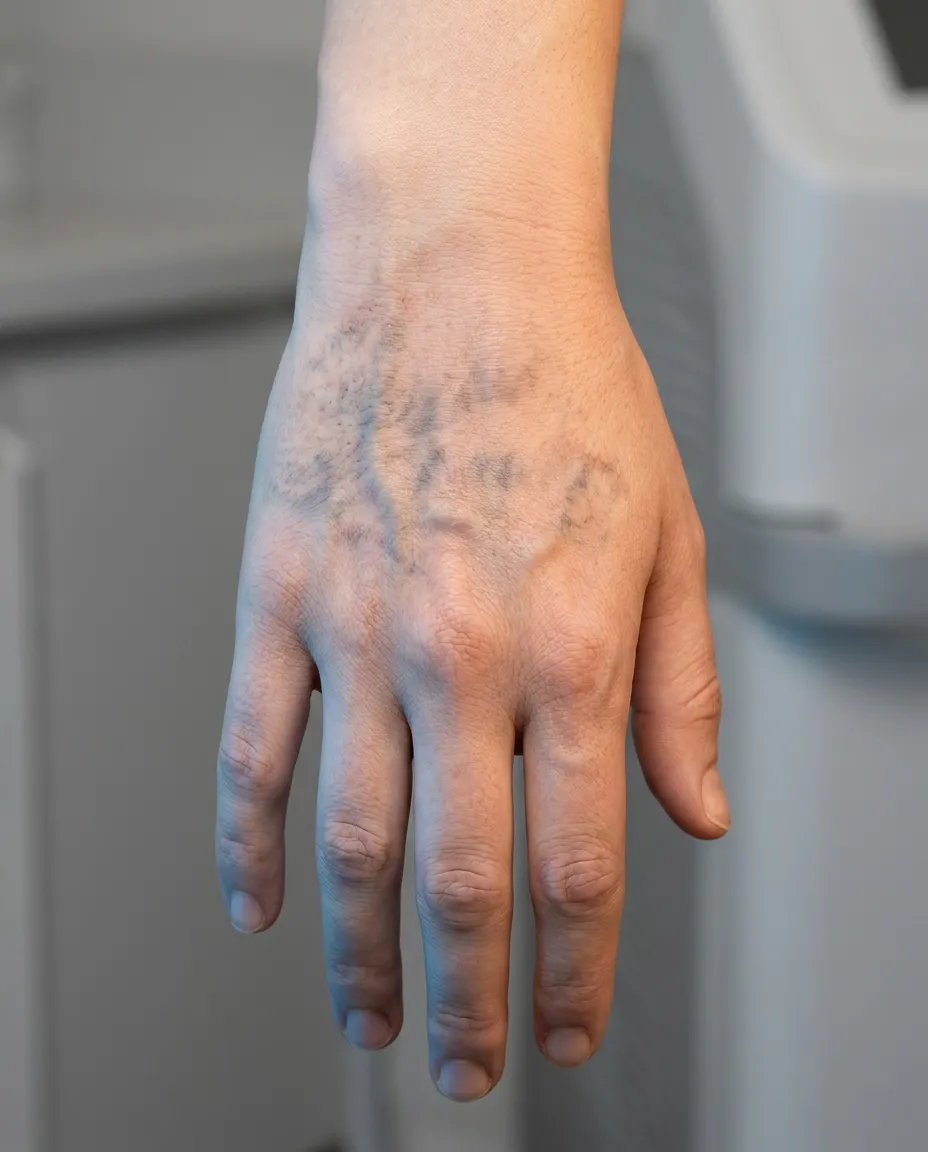After photo of hand tattoo removal