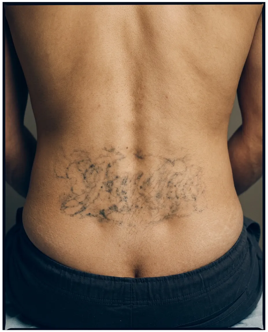 After photo of lower back tattoo removal