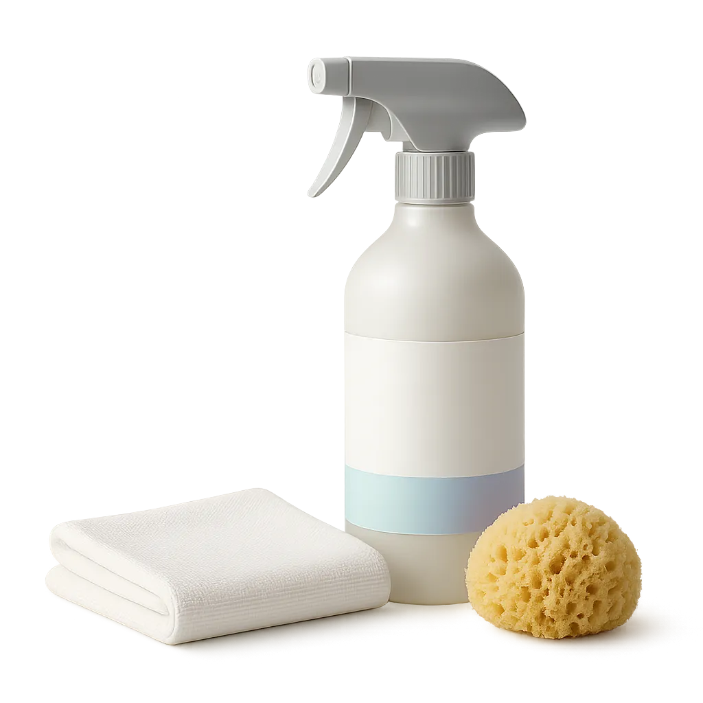 Premium cleaning supplies arranged cleanly
