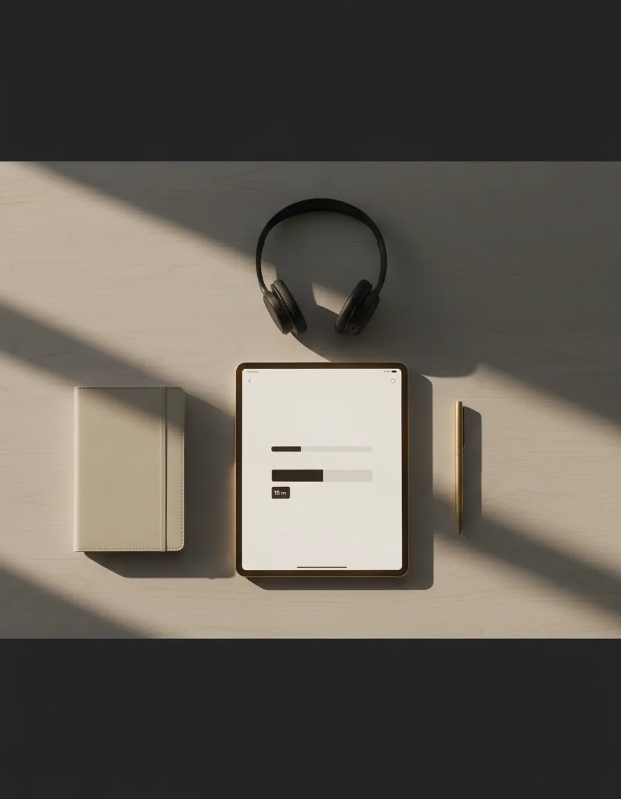 Executive workspace preparing for a discovery call