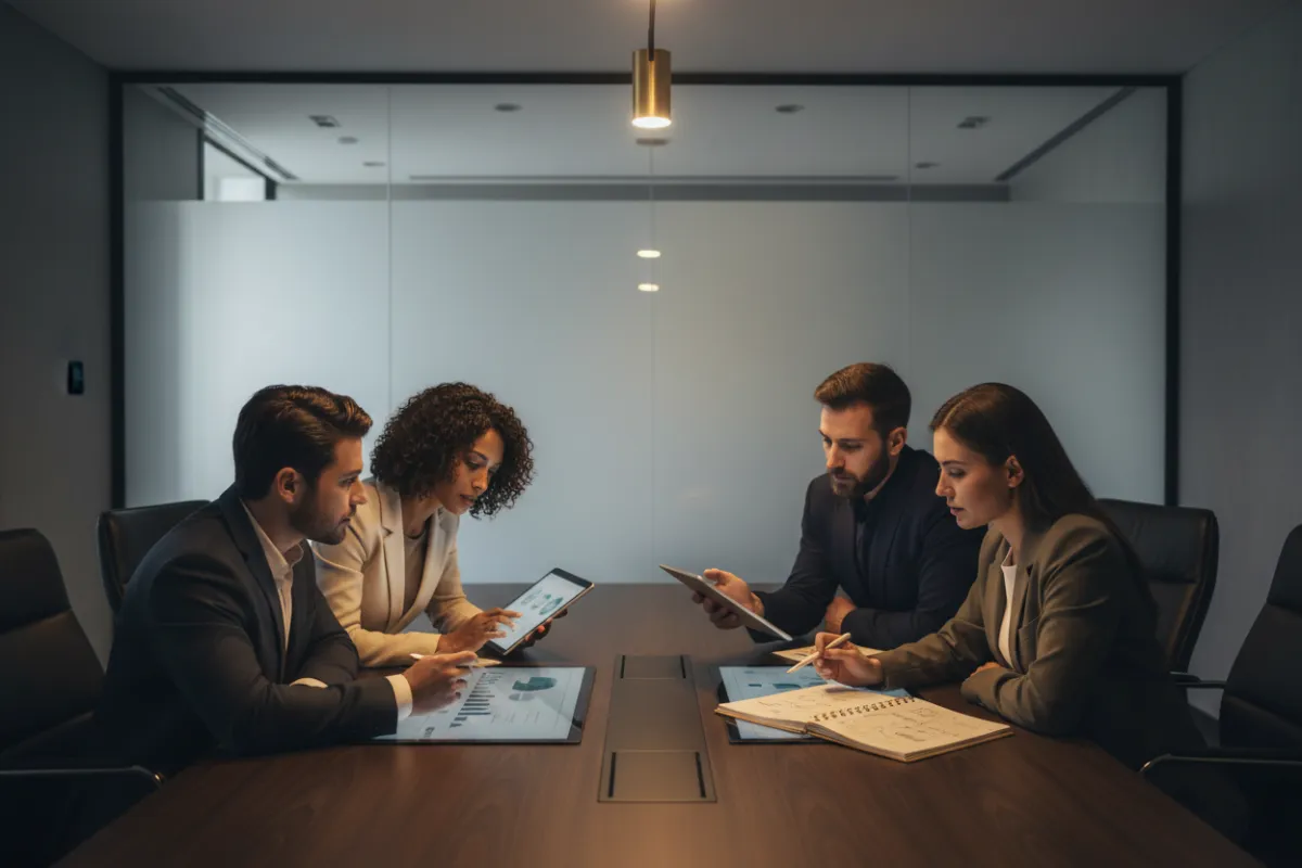 Team engaged in structural learning and development process