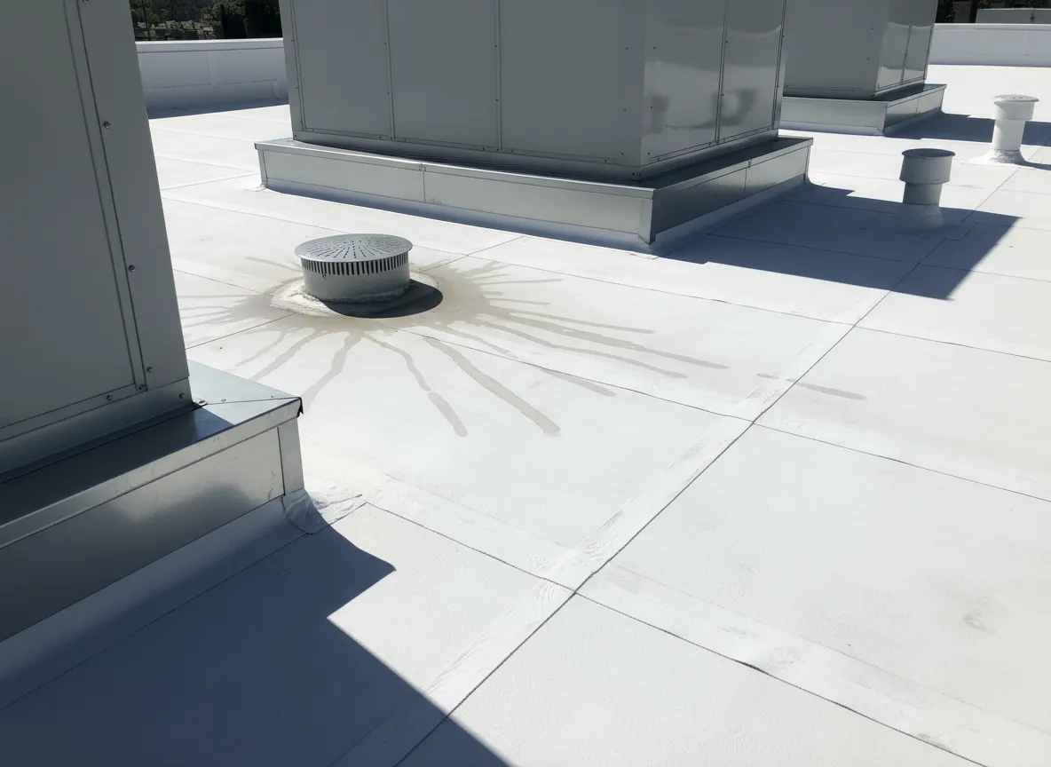 Close up of commercial roofing details and equipment