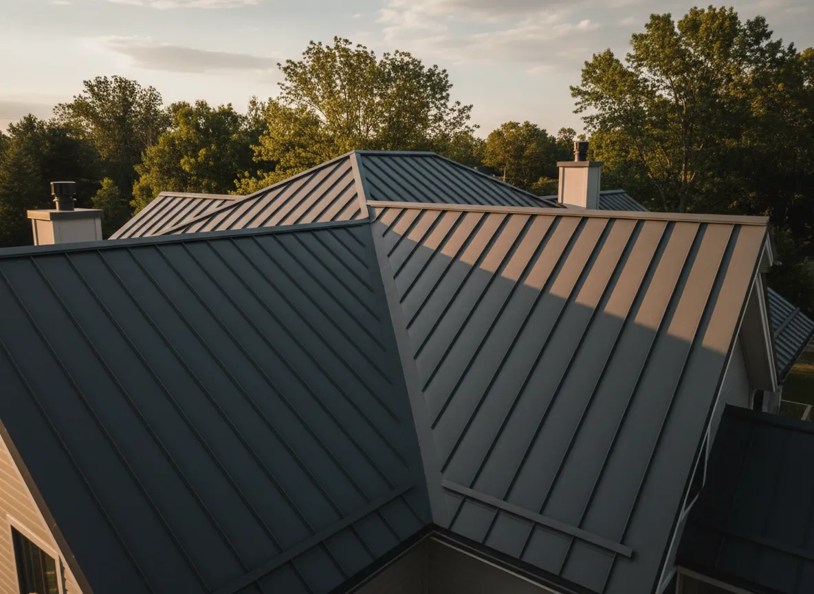 Completed metal roof with clean lines