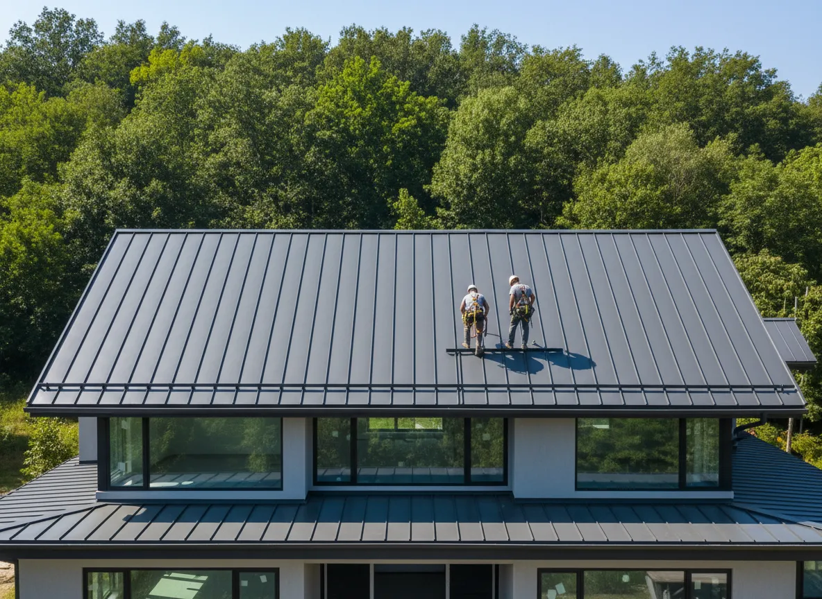 Standing seam metal roof installation