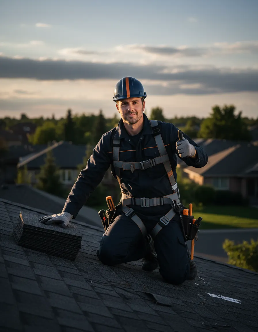 Rooftops Unlimited crew leader on a roof