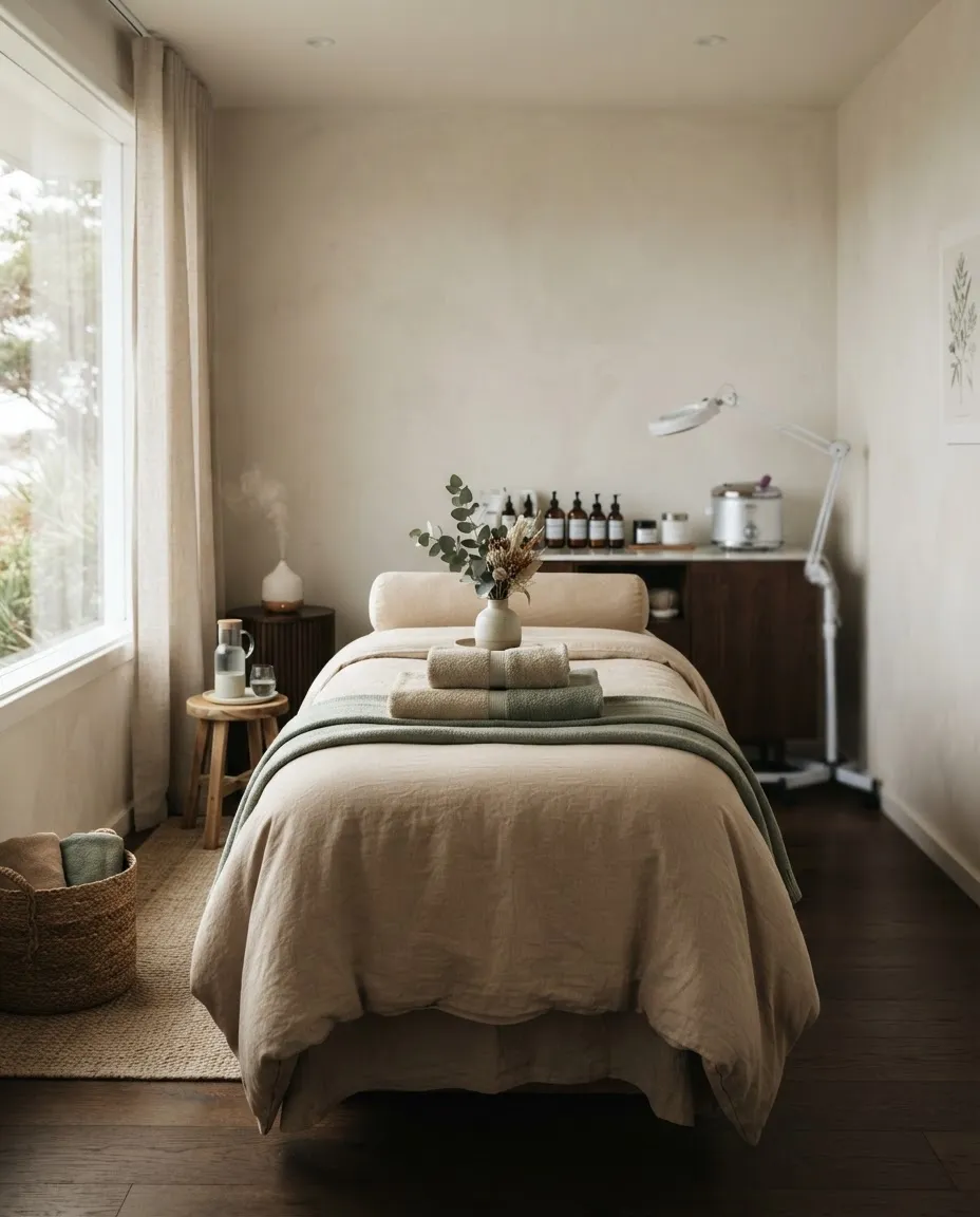 Santuario y suite privada de Lorelay Spa en West Palm Beach con ambiente sereno y estéril