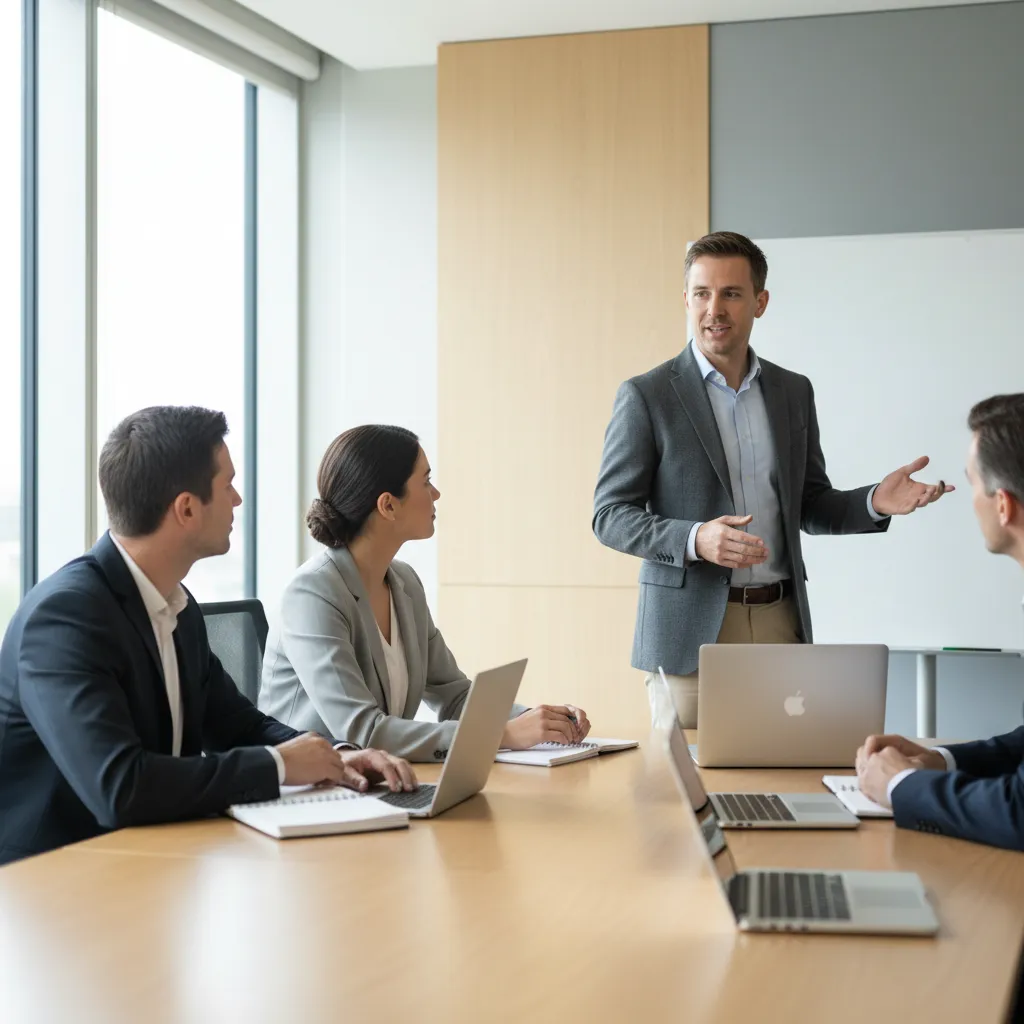 Sean Hyde working with a leadership team on digital strategy