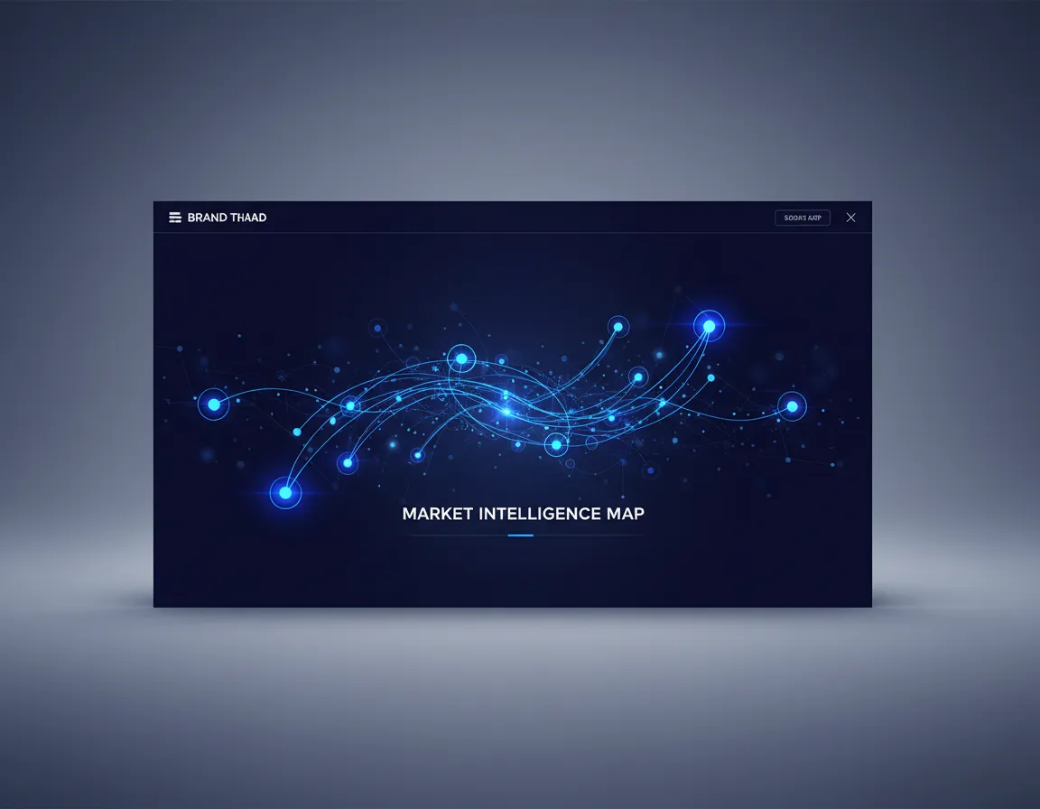 Mockup editorial de Perplexity y Mapa de Inteligencia del Mercado