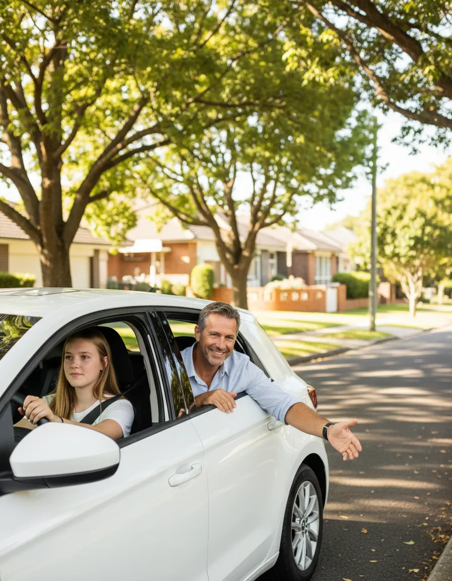 Learn To Ride Driving School instructor with student in car