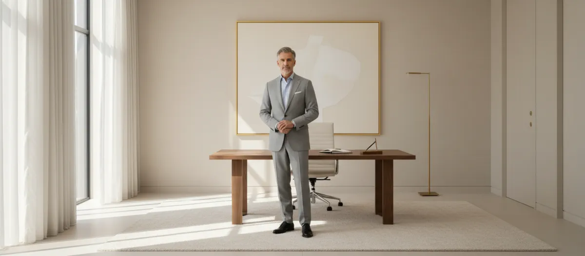 Executive concierge physician in a modern, luxurious office