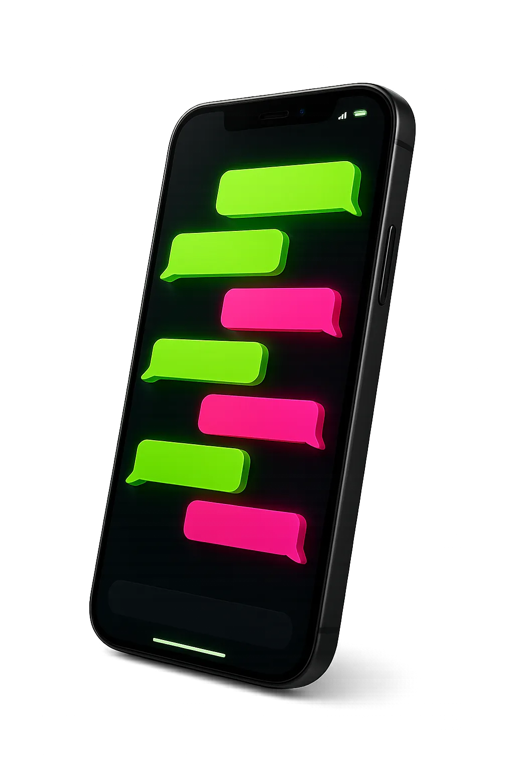 Smartphone interface displaying dynamic SMS conversation