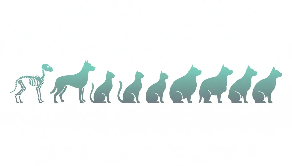 Dog and cat body condition score silhouettes ranging from underweight to overweight