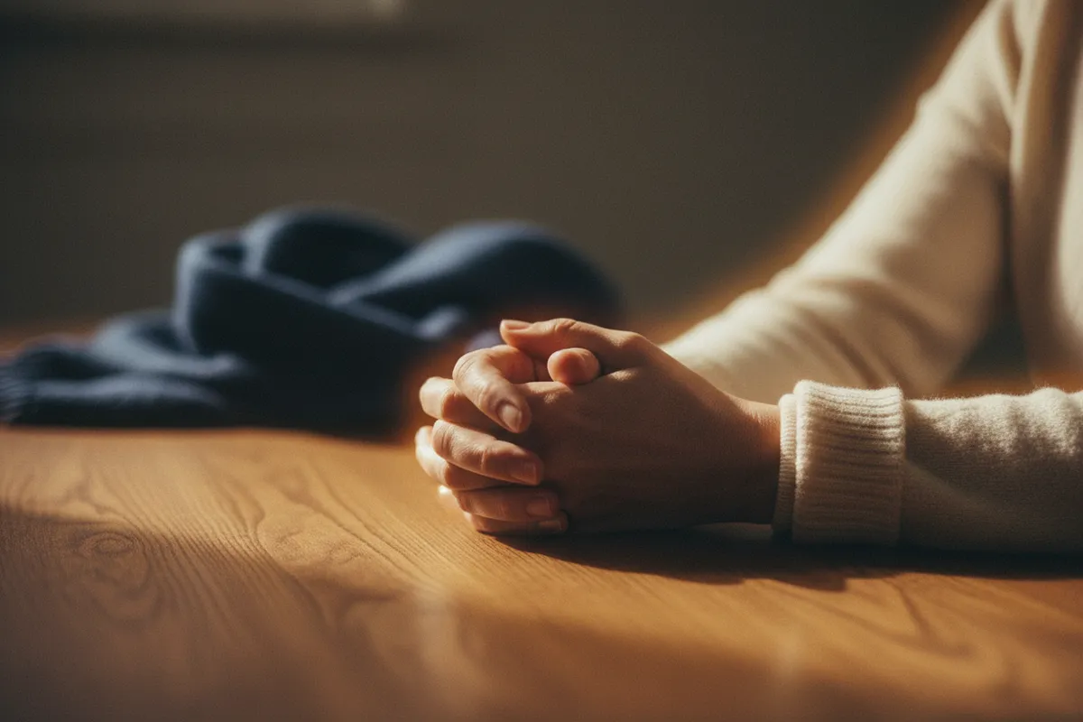 A quiet moment of reflection in soft light