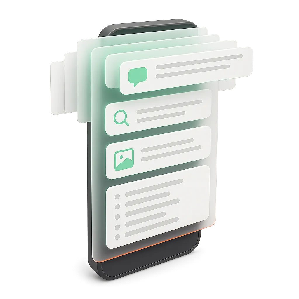 Mockup displaying a sleek digital profile interface on a smartphone