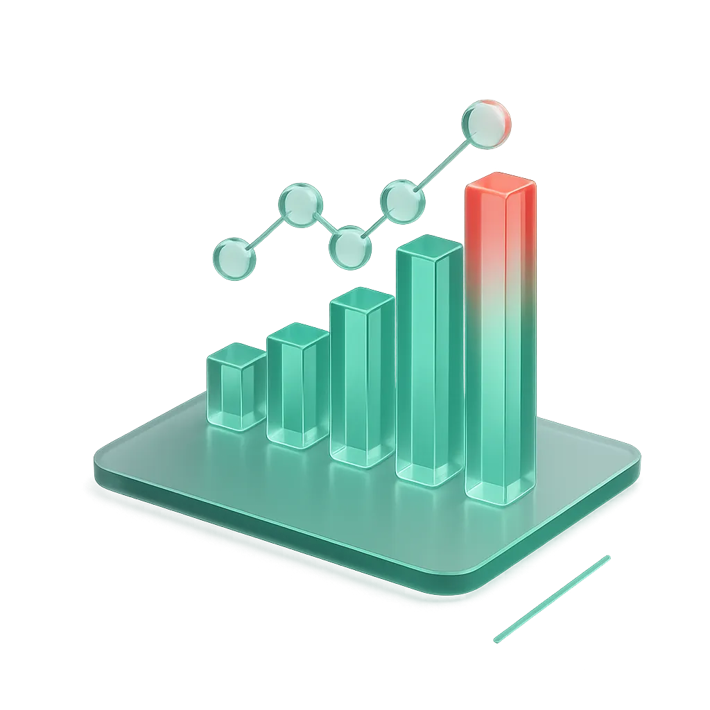 Mockup displaying a clean analytics dashboard with profile metrics