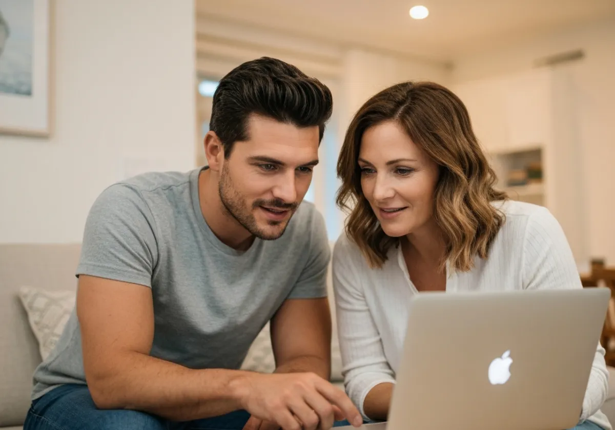 Couple discussing home search