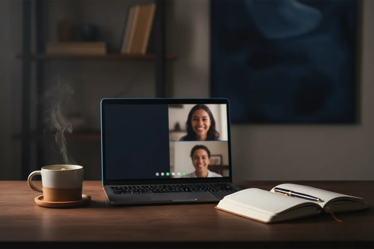 Coach on a video call