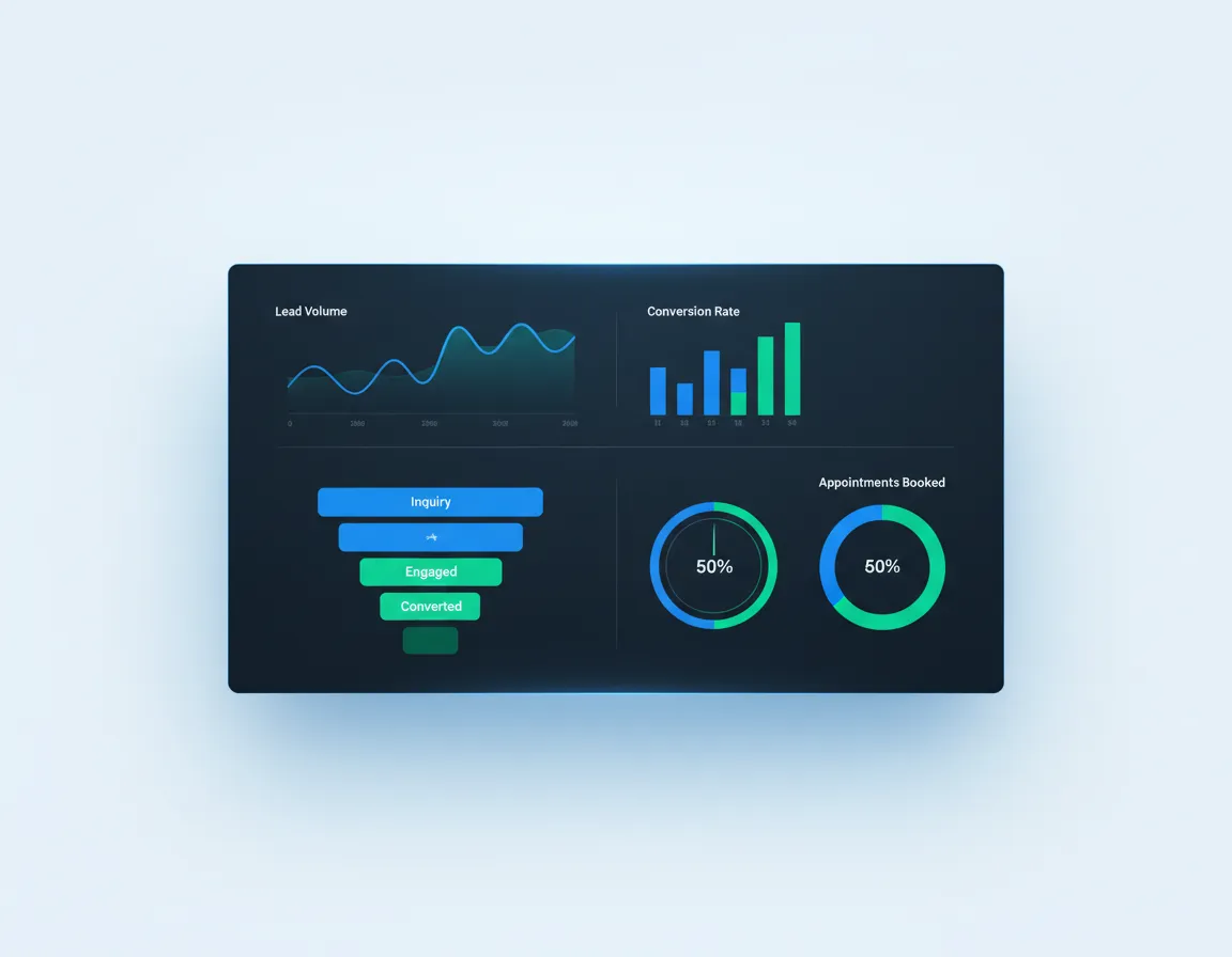 Lead Generation Dashboard and Conversion Funnel Screenshot