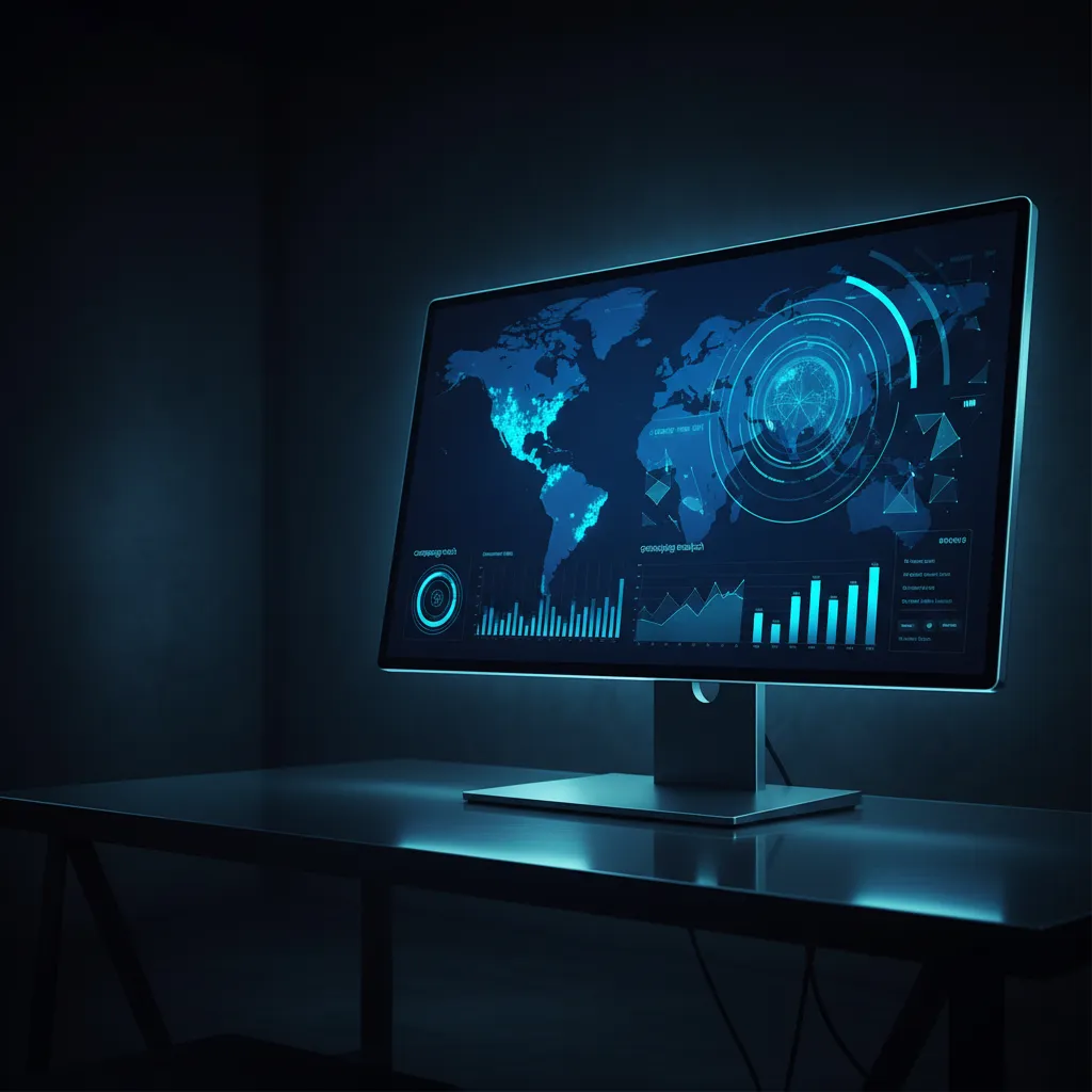 Programmatic Advertising Dashboard UI showing campaign reach and geospatial data