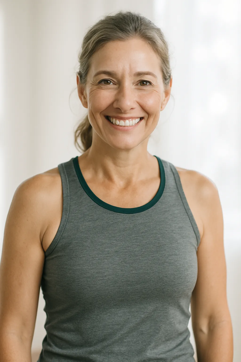 Fit postmenopausal woman maintaining balanced lifestyle