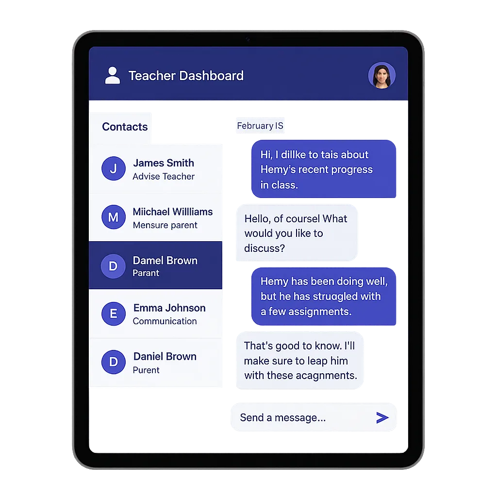 Teacher Dashboard Communication History Preview