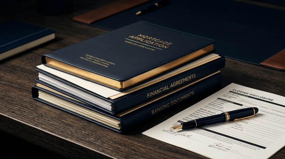 Architectural banking and mortgage credit asset documents
