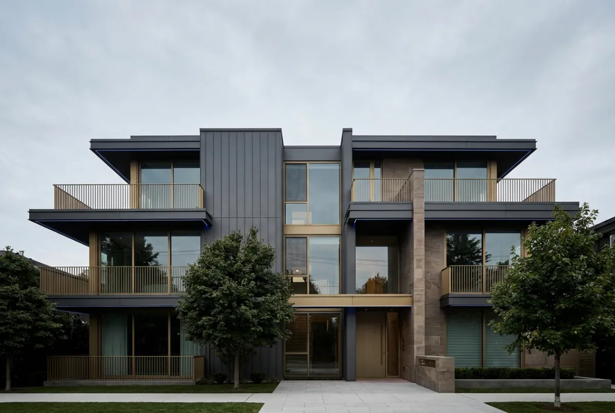 Modern luxury residential architecture with clean lines