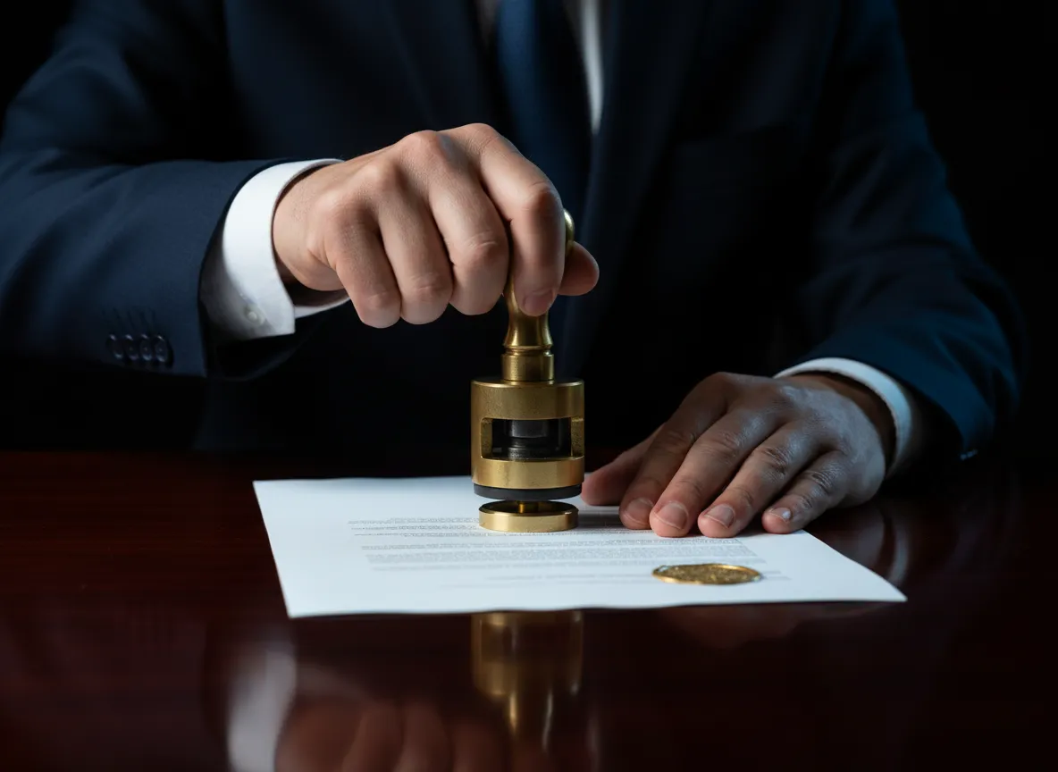 Professional Notaries handling documents