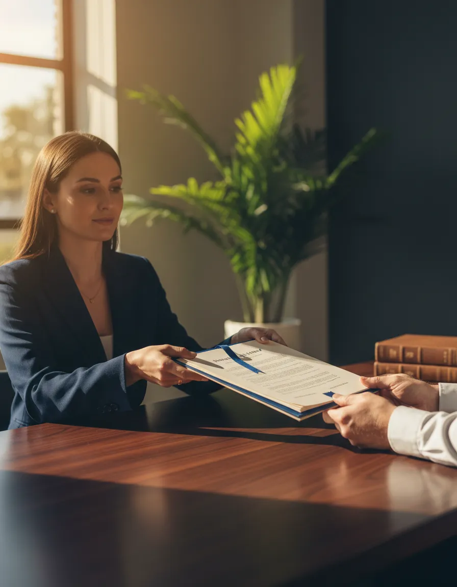 Reassuring professional handover of executed family law documents