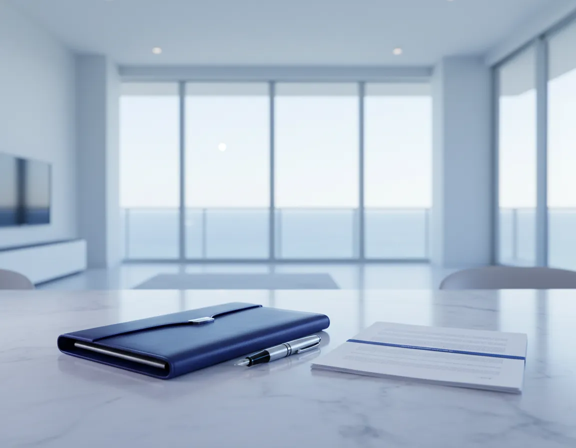 Mobile notary signing at a Miami Beach hotel or residence
