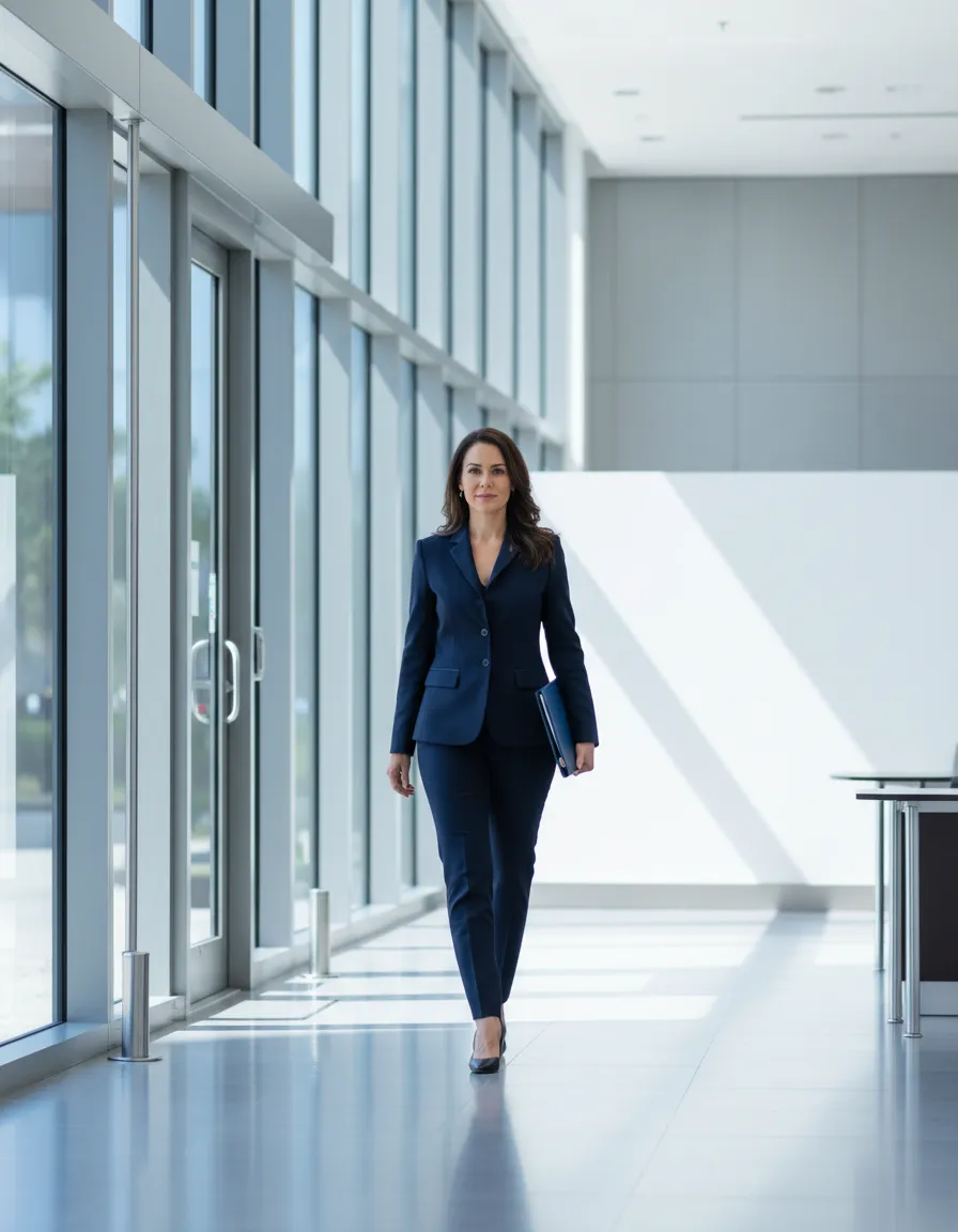 Professional mobile notary arriving at a business meeting in Doral, Florida