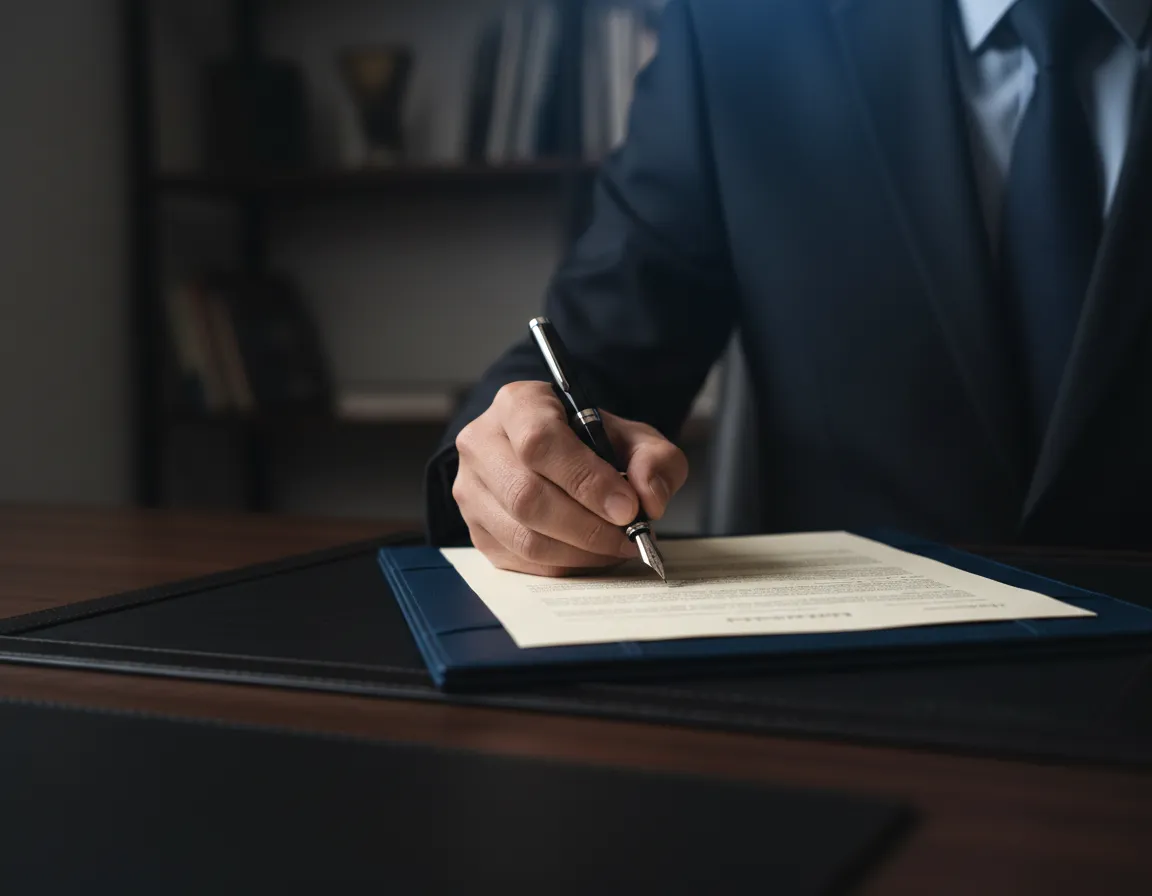 Person signing document