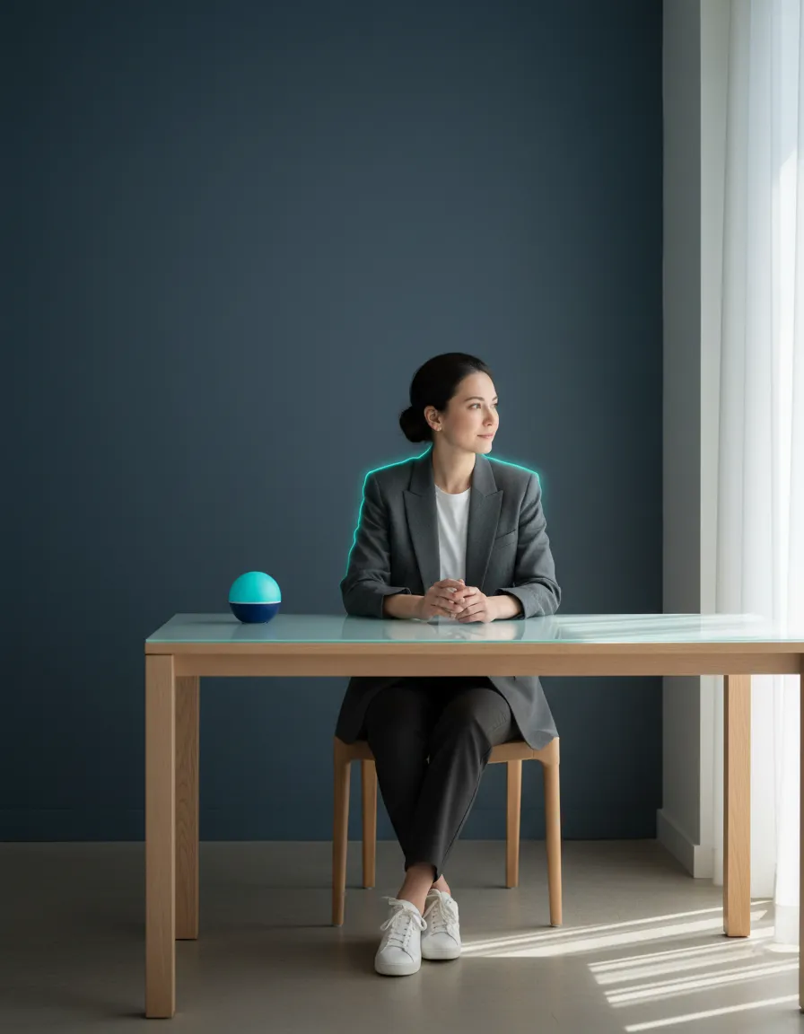 Modern professional working comfortably
