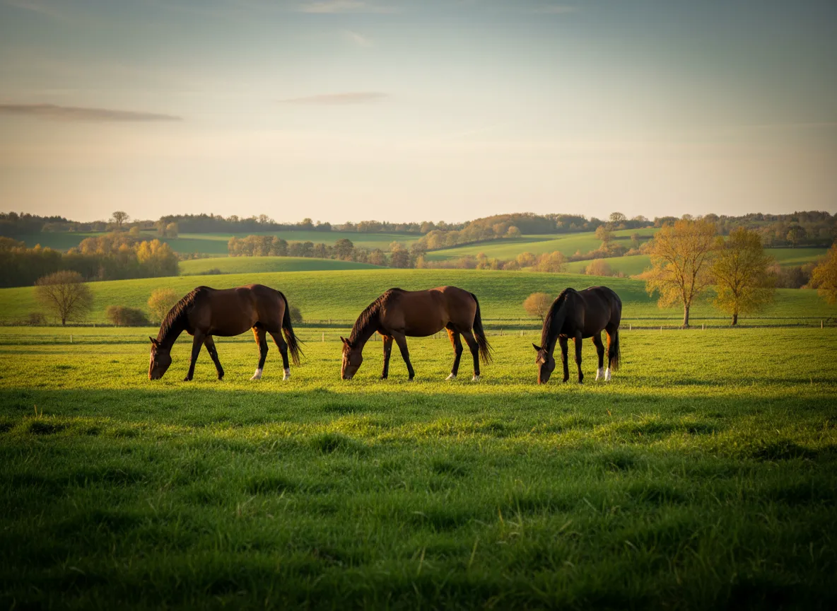 Horses grazing in a paddock