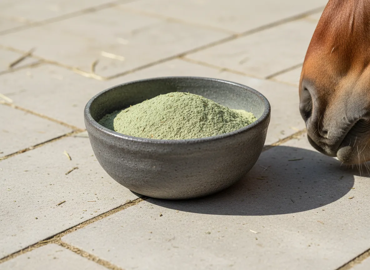 Horse feed bowl with SarcoSupport Standard complementary feed