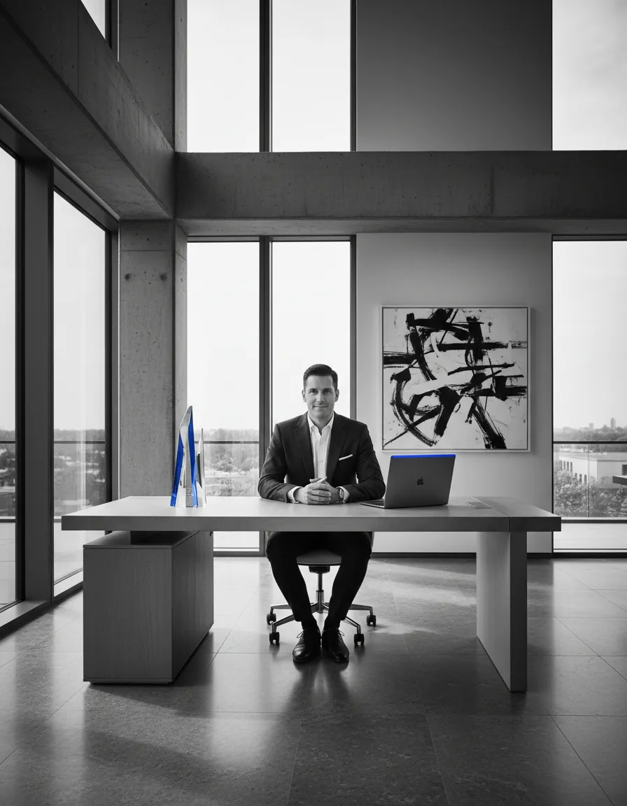 Greyscale architectural and professional consulting lifestyle shot