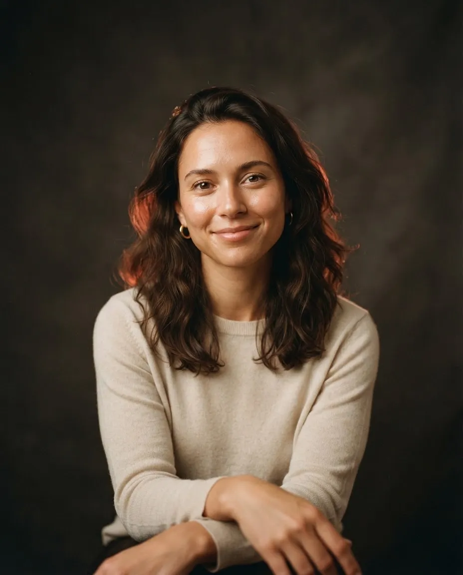 PHOTO PLACEHOLDER: portrait of Jasmine, natural light.