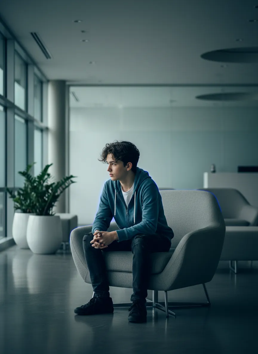 A teenager looking thoughtful, representing the gap between pediatric and adult medical care