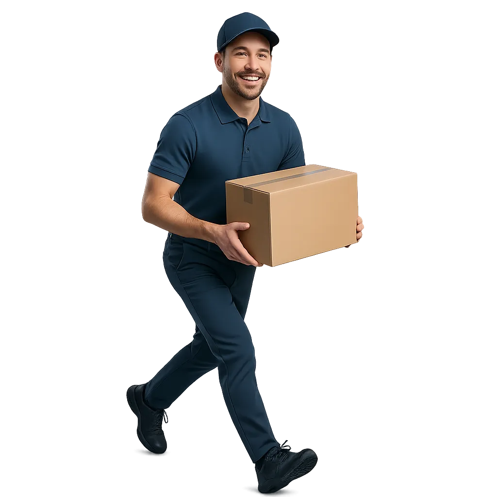 Profesional de Alianza Delivery entregando un paquete