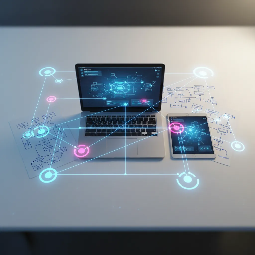 Technical diagram demonstrating AI automation workflow