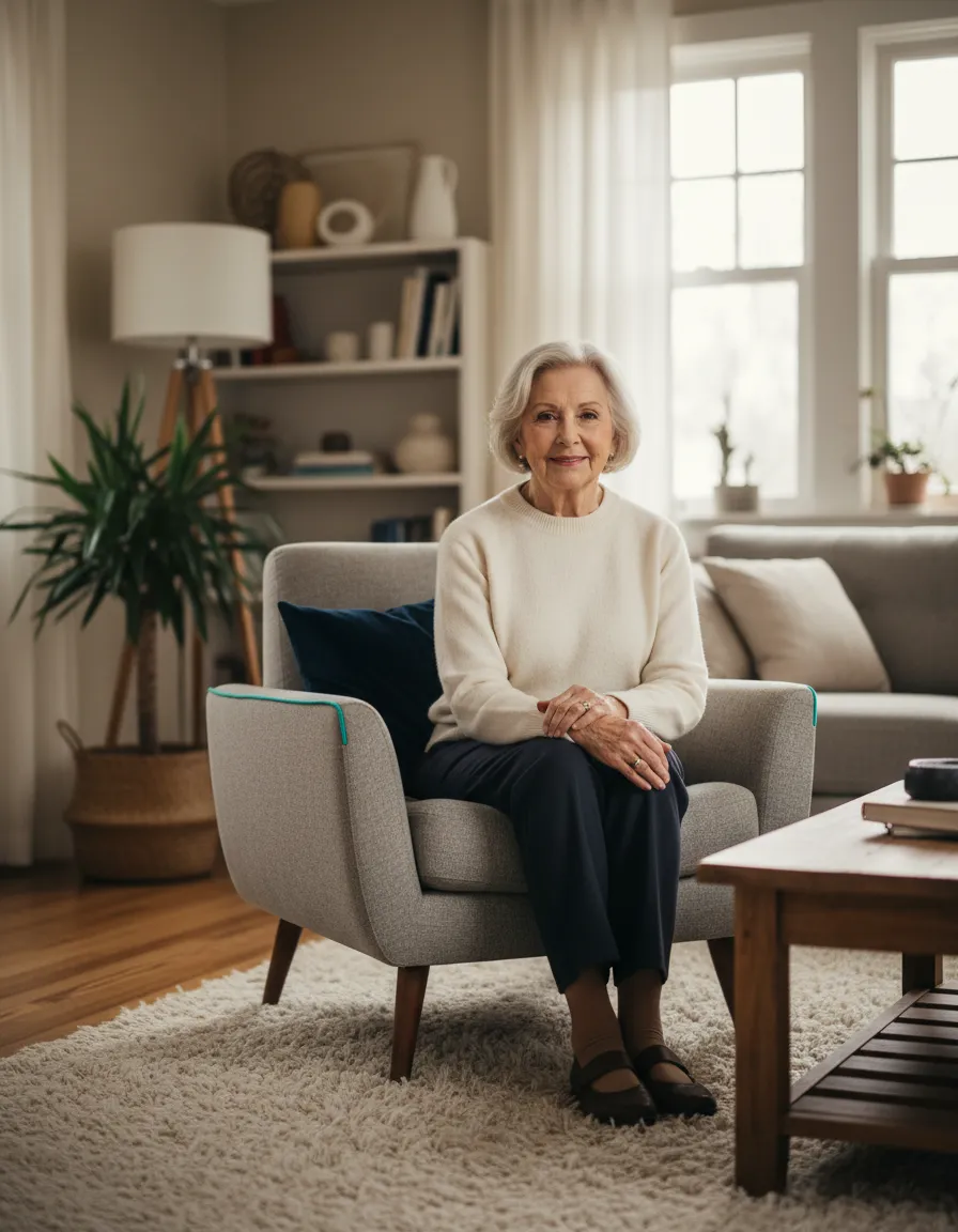 Family discussing senior living options