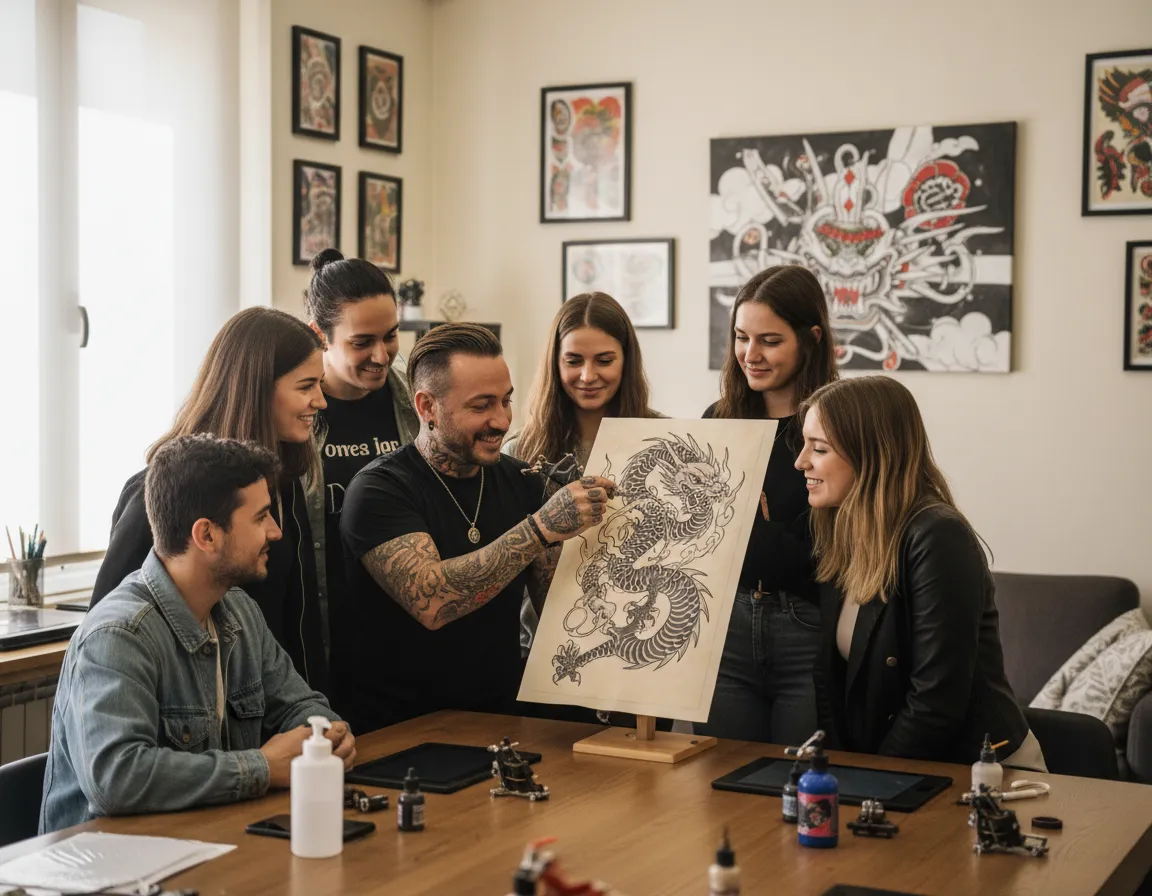 Grupo reducido de alumnos con Paco Cachadas