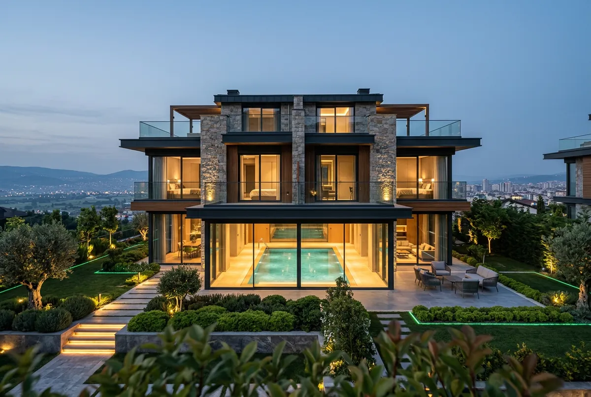 Çekirge İkiz Villa Mimari ve Peyzaj Görünümü