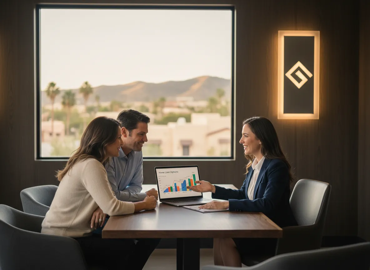 Homebuyer consulting with local mortgage expert in the Rio Grande Valley.