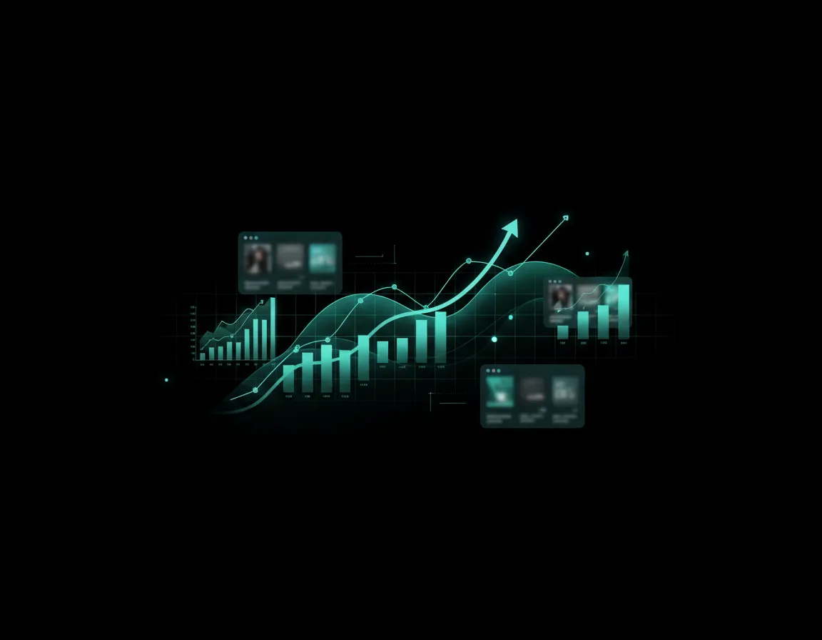 Abstract graph showing rising AI performance