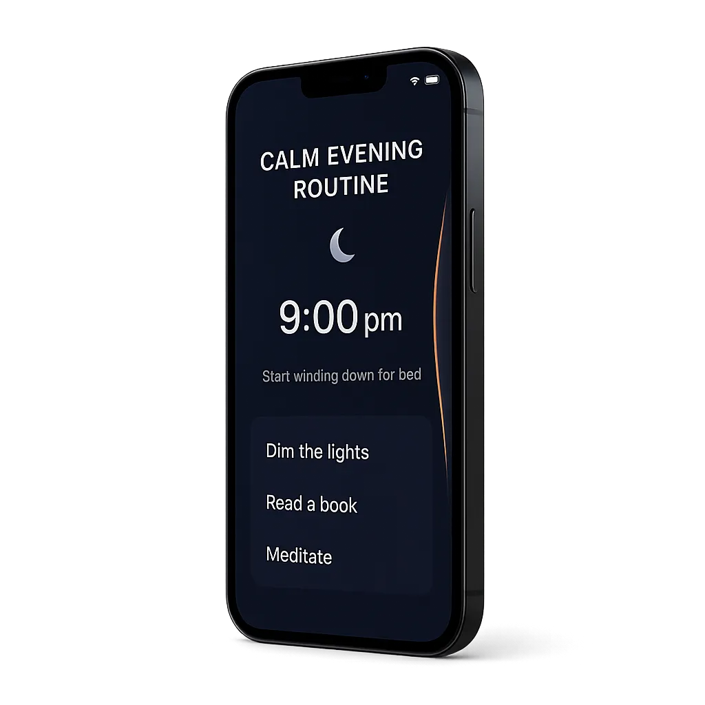 Nightset Wind Down tools and meditation screen