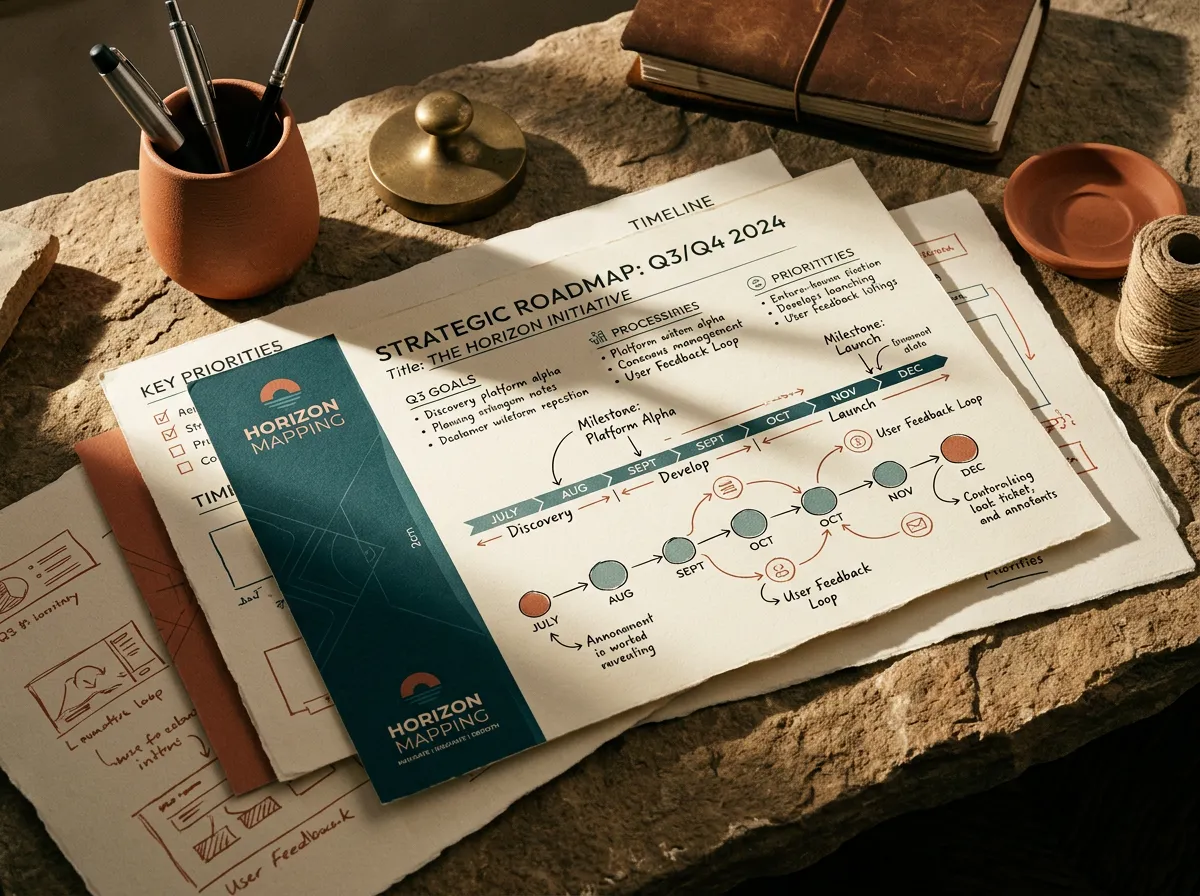 Tactical marketing roadmap document with milestones and channel allocation