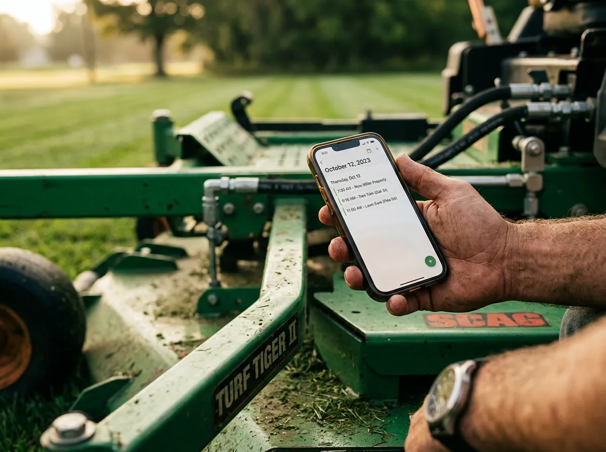 Automated calendar confirmation and estimate reminder scheduled for landscape design walk-through