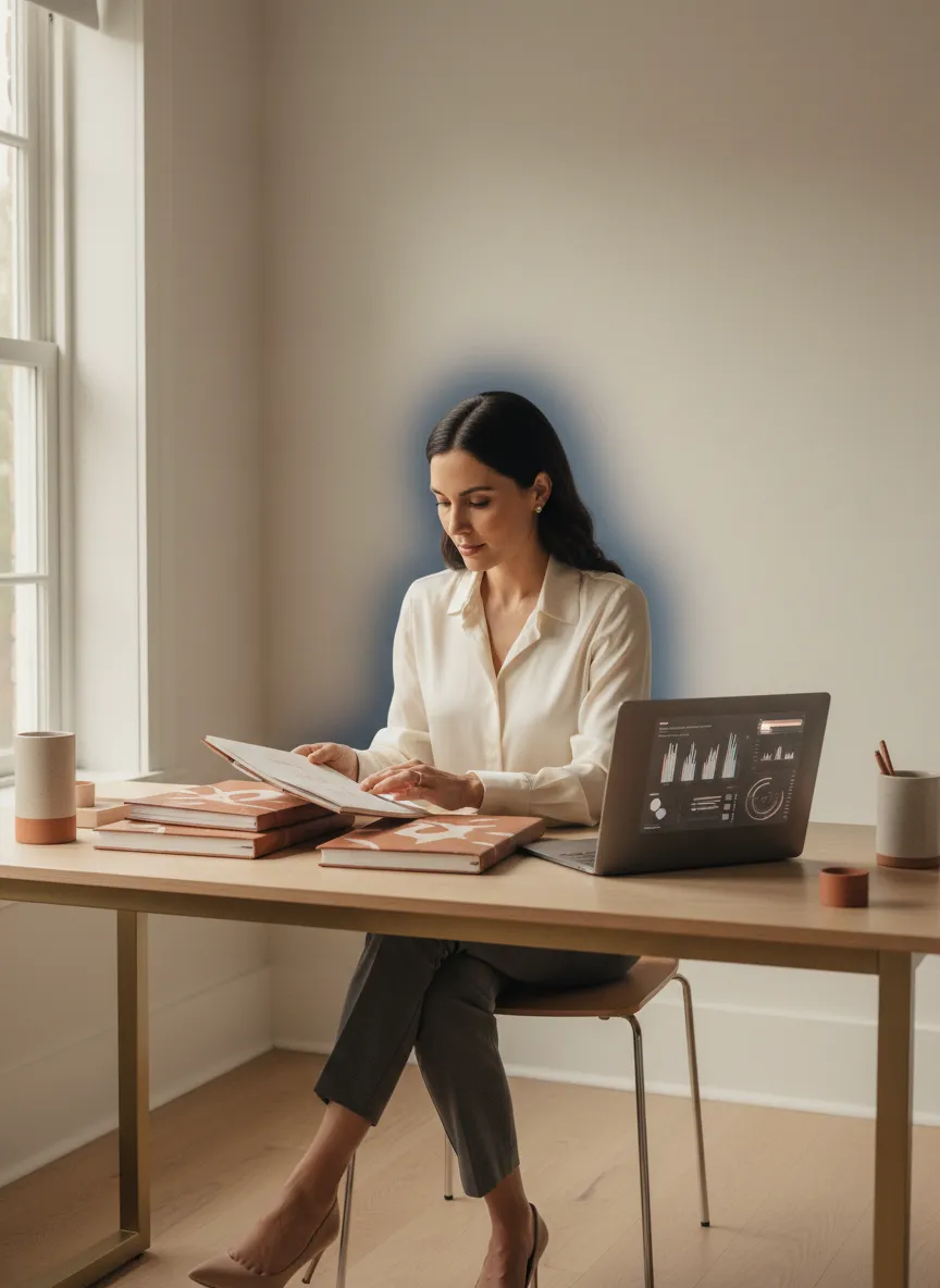 Editorial photo of a visionary female CEO working confidently
