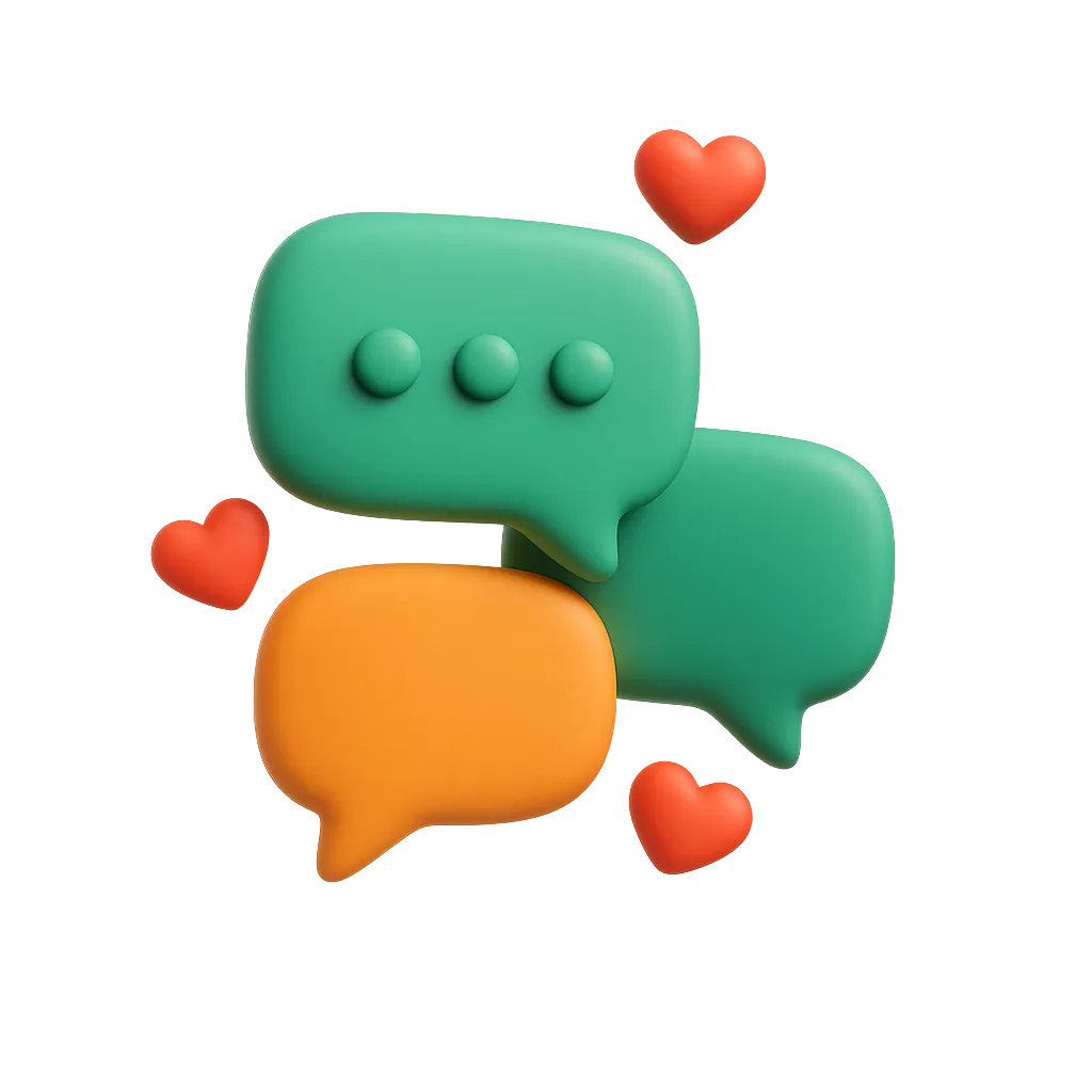 3D Floating Chat Bubble icon representing Social Scaling